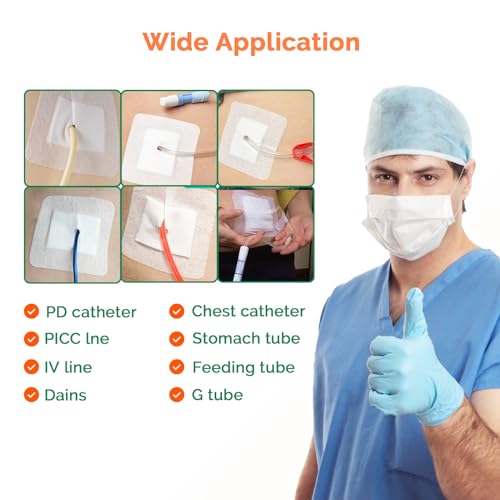 Split Drain Adhesive Bandages - 4" x 4" | 15 Pcs Catheter Pads