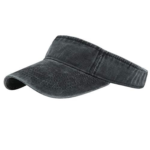 Sun Visor Hat - Cotton Baseball Cap for Men & Women - Black