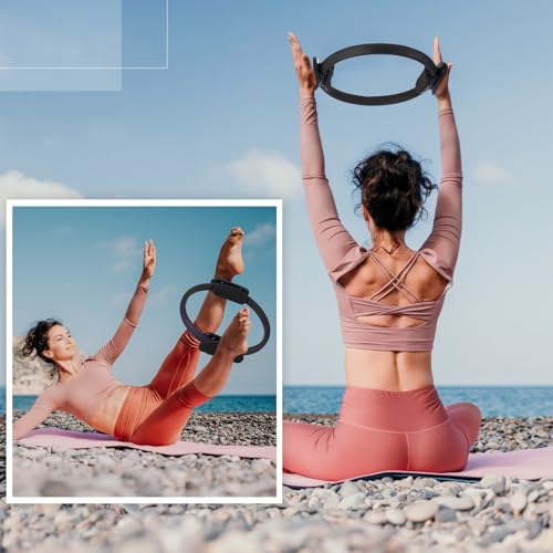 Pilates Ring - 11.81 Inch Black Yoga Circle for Resistance Training