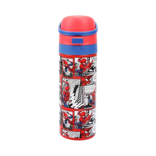 Spider-Man Comic Panels 24 Oz Stainless Steel Water Bottle - Kids Travel & Gift
