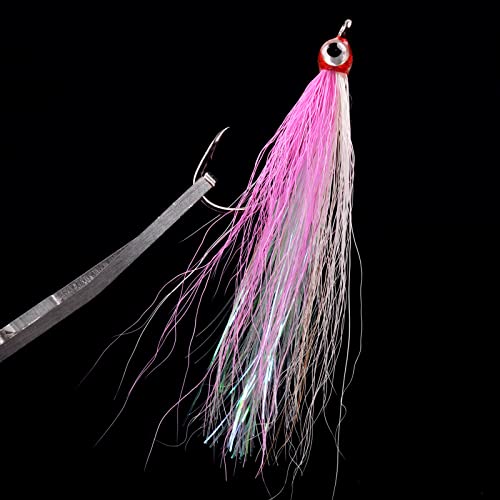 JSHANMEI 5pcs Colorful Clouser Minnow Fly Fishing Flies for Saltwater & Freshwater Fish
