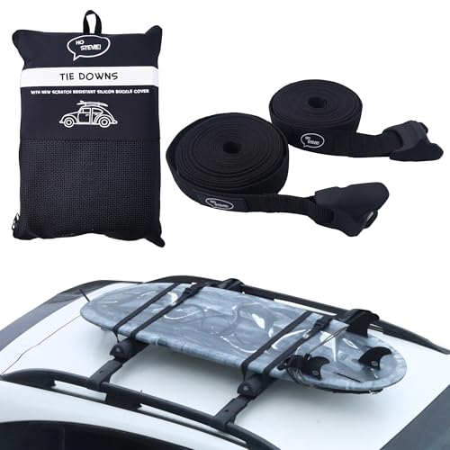 Surfboard Tie Down Straps - 15' Heavy Duty with Silicone Buckle Covers
