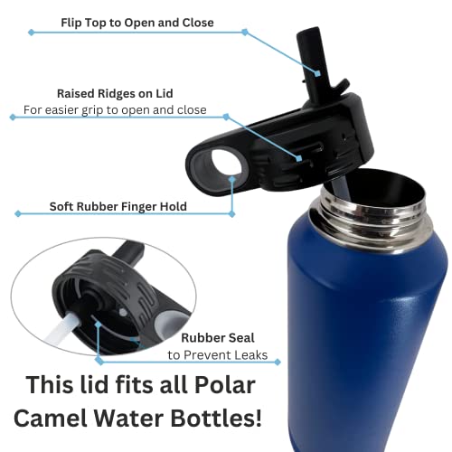 Polar Camel Lid Replacement 40/32/20/12 oz – Flip-Top with Straw (1-Pack) Ricky's Laser Engraving