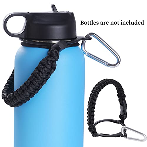 Paracord Handle for Wide Mouth Water Bottles - 2 Pack