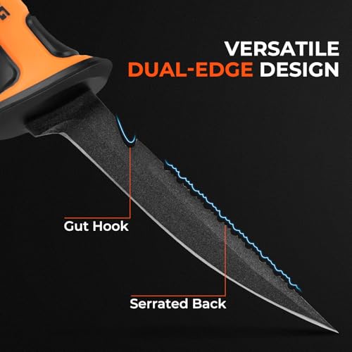 KastKing 5" Bait Knife for Fishing - Dual-Edge Salmon & Bait Cutter
