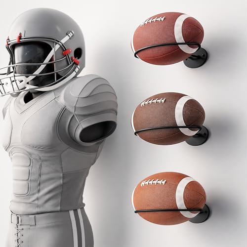 Football Wall Mount Holder - Fits Official & Youth Sizes, Secure Display Rack