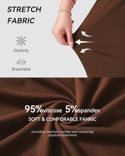 OPIBOO Women’s Yoga Sweatpants Wide Leg with Pockets, X-Large, Coffee
