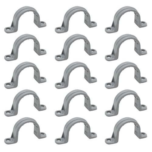 3/4 Inch 15pcs PVC Pipe Straps Reliable 2-Hole Plastic Conduit Clamps for Secure and Organized Mounting of PVC Pipes Conduits, and Cables UL Certified for Safety