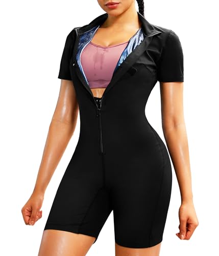 Full Body Sauna Suit for Women - Black, X-Large Waist Trainer