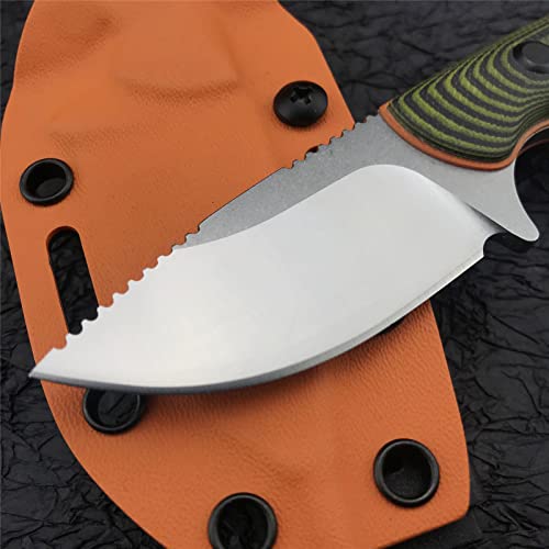 Generies Small Fixed Blade Hunting Knife with Kydex Sheath - Full Tang 8Cr13Mov, G10 Handles