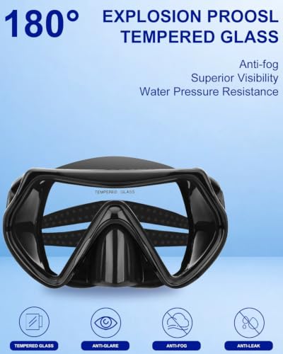 DIPUKI Dry Snorkel Mask Set for Adults, 2 Pack (Black + Pink) with Anti-Splash Top Valve