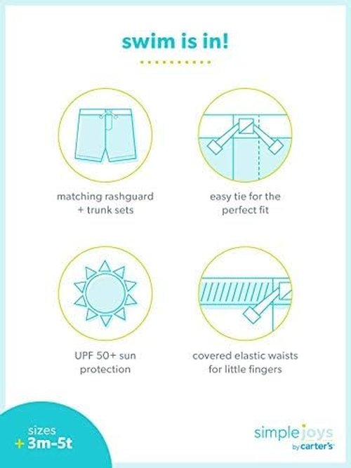 Carter's Baby Boys' Swimsuit Trunk & Rashguard Set - Stylish Sun Protection | Comfortable Fit
