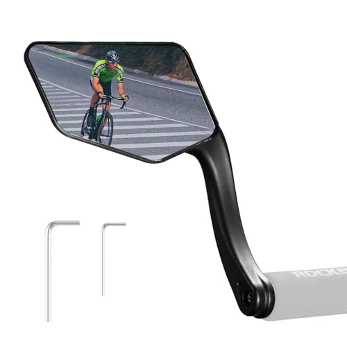 ROCKBROS Left Bike Mirror - 360° Adjustable Bicycle Handlebar Mirror for E-Bike