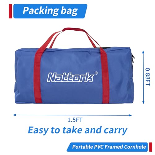 Portable Cornhole Set with Carrying Case - Red & Blue Framed