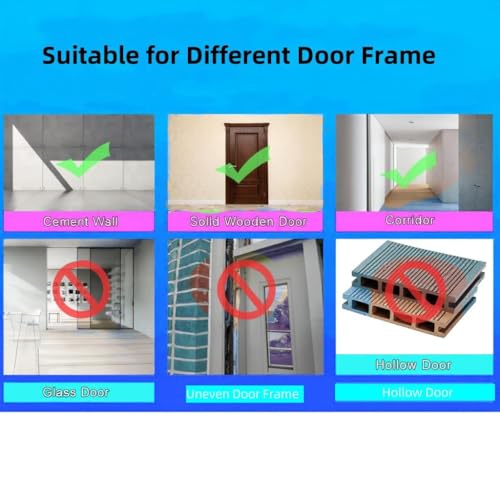 Adjustable Pull Up Bar for Doorway - 440 LBS Max Load, Red & Black