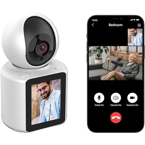 Two Way Pet Camera with 2.8 inch HD Screen, 1080P Video Calling Camera for Indoor Home Security, Indoor Home Nanny/Dog/Baby Security Device with Phone App