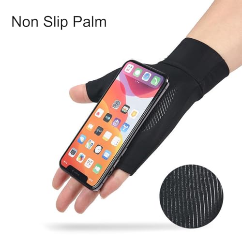 UV Protection Fingerless Fishing Gloves - Breathable Non-Slip Black