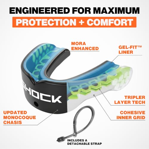Shock Doctor White Adult Gel Max Mouth Guard – Custom Fit, Heavy Duty Protection