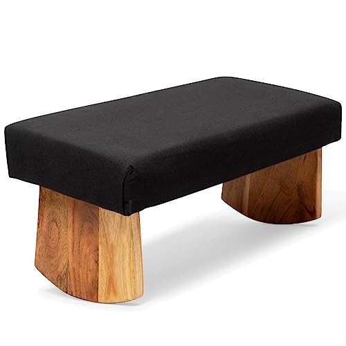 Meditation Bench - Zen Black, Sustainable Acacia Wood for Perfect Posture