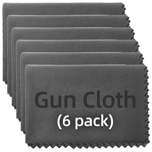 Microfiber Gun Cleaning Cloths - 12"x12" Lint Free, 6 Pack Gray