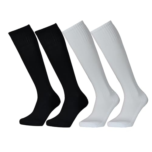 Kids Athletic Soccer Socks - 2 Pair Pack, Breathable for Ages 7-13