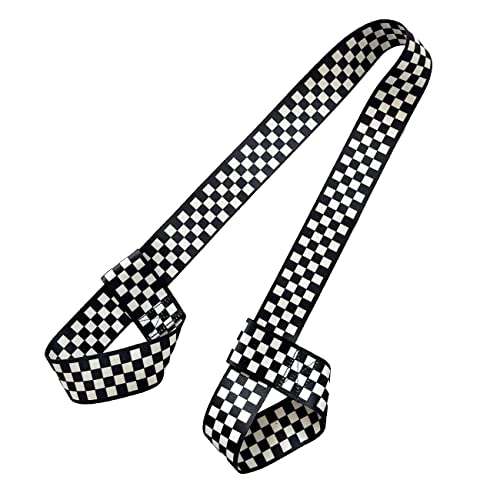 Adjustable Skate Carrier Strap - Black White Plaid