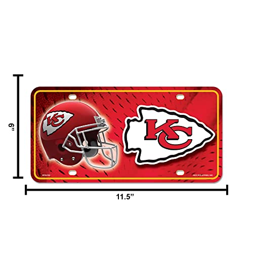Kansas City Chiefs Metal License Plate Tag - 6x12 Inches