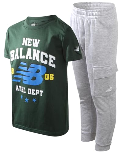 New Balance Boys 2-Piece Green Graphic T-Shirt & Jogger Pants Set - Size 16