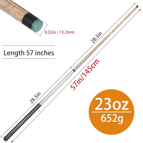 Kmise Carbon Fiber Break Cue 57 Inch, 21oz Low Deflection Billiard Stick, Silver