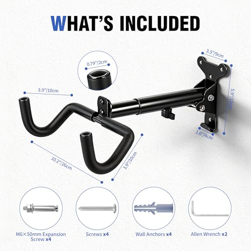 Yeakmoce 1 Pack Bike Wall Mount Hanger - Adjustable, Space-Saving Horizontal Bike Rack