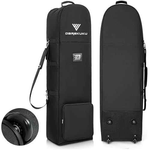 Golf Travel Bag with Wheels - Heavy Duty Oxford Fabric - Black