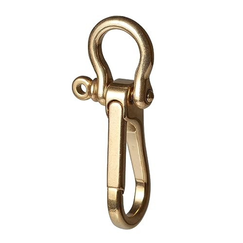 Brass Detachable Keychain Clip - U Shackle Fob Wallet Accessory