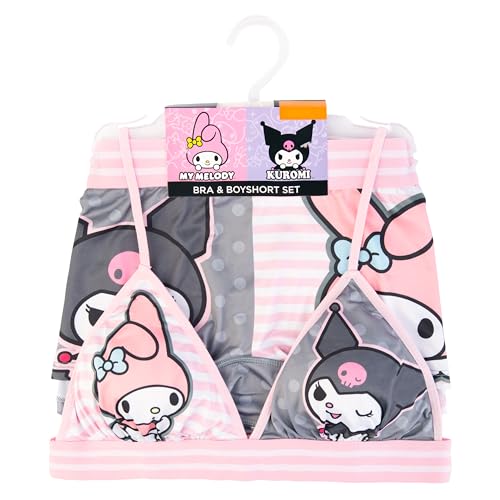 Sports Bra & Boy Short Underwear Sets with Kuromi, Melodi, Keroppi & more in XXXS-XL