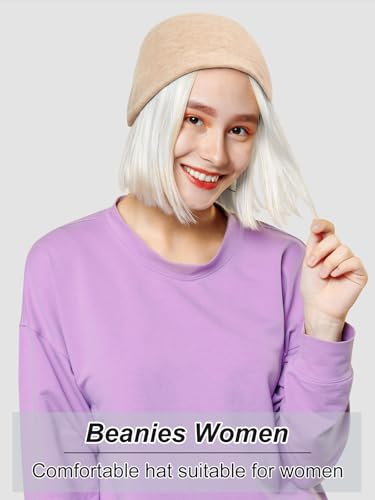 Cotton Slouchy Beanie Hat - Large, Black Khaki for Men & Women