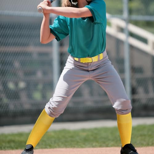 Youth Baseball Socks and Belt Combo Set - Adjustable Yellow
