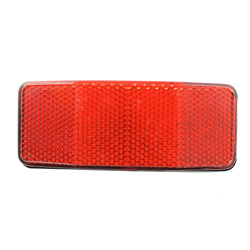 Bicycle Rear Rack Reflector - Red Plastic Safety Accessory 98x39mm