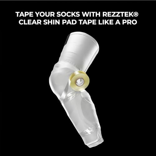 Rezztek 3-Pack Clear Hockey Sock & Shin Pad Tape 1" x 27 yd - Easy Tear, Strong Adhesive