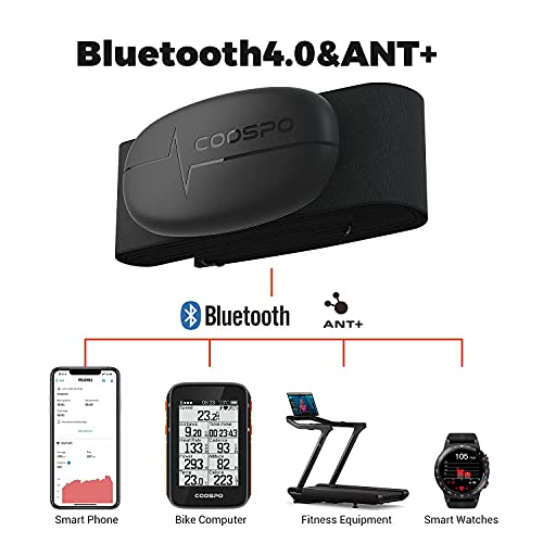 Heart Rate Monitor Chest Strap - Bluetooth & ANT+ Sensor