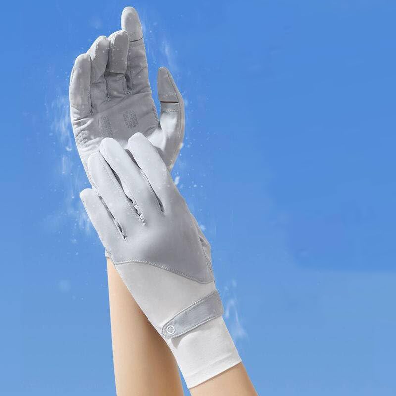 Full Finger Summer Cycling Gloves - UV Protection & Touchscreen - Grey