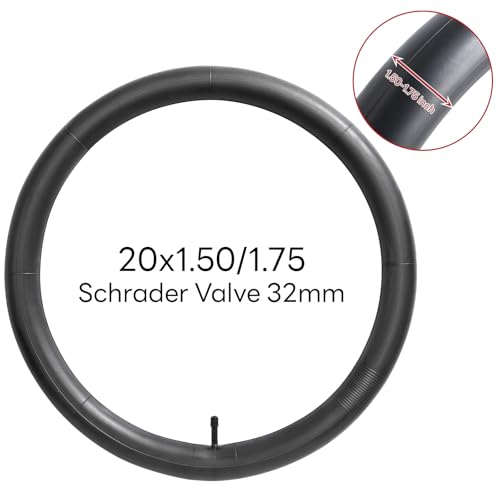 20 x 1.50-1.75 Bike Inner Tube - Reliable Schrader Valve Replacement