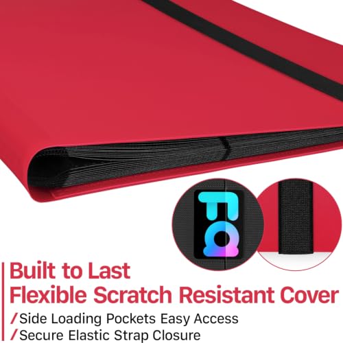 Deep Red 9-Pocket Trading Card Binder Holds 360 Sports Cards Organizer