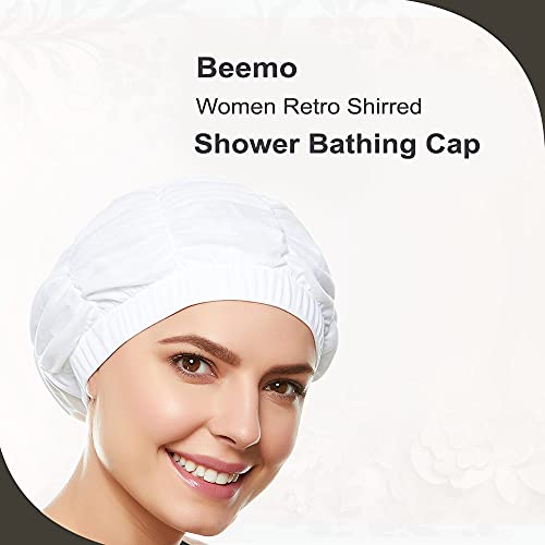 Women’s Shower Cap - Retro Bathing Swim Turban - White