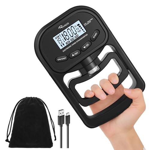 Ryaco Grip Strength Tester 396lb/180kg Hand Dynamometer with LCD Display