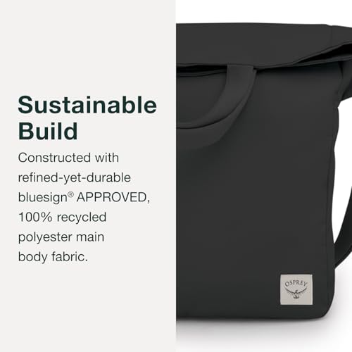 Osprey Arcane Everyday Crossbody Bag - Black, Adjustable & Fold-Over Design
