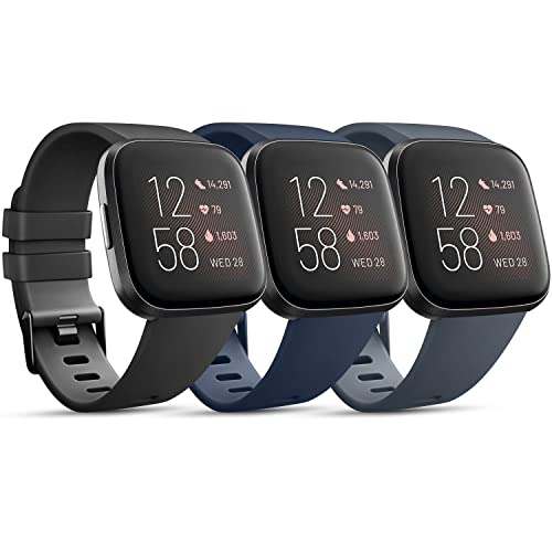 Fitbit Versa Sport Bands 3-Pack - Abyss Blue/Rock Blue/Black - Large