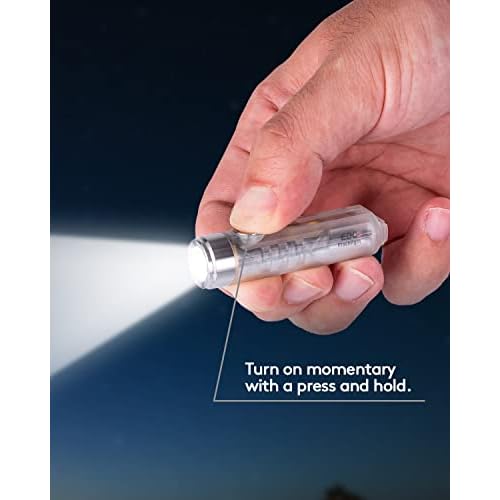 RovyVon Aurora A7 G4 Keychain Flashlight, USB C Rechargeable Max 650 High Lumen Flashlights Super Bright with EDC Small Size, 8 Mode, Glow Blue, Perfect for Gift Camping Emergencies Outdoor