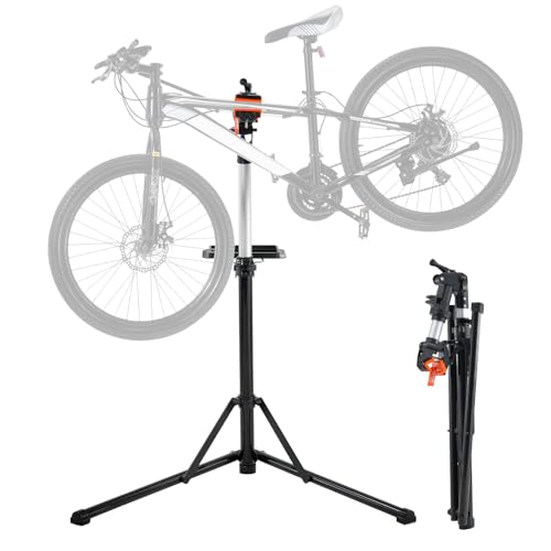 Heavy-Duty Adjustable Bike Repair Stand with Magnetic Tool Tray