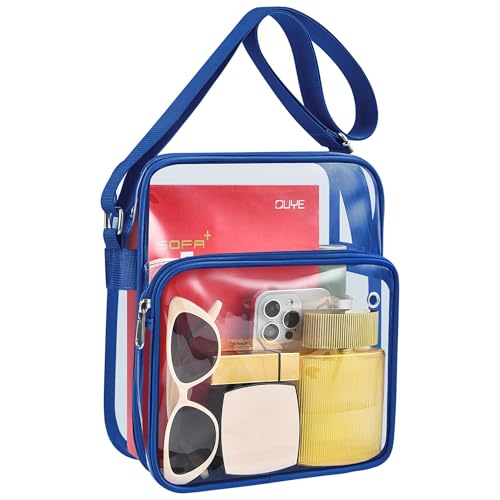 Clear Messenger Bag for Women - Stadium Approved - Blue