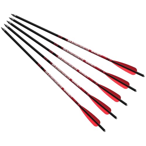 20-Inch Carbon Crossbow Arrows with Field Points - 5-Pack
