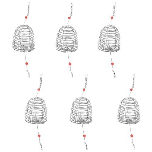 Persei 6Pcs Stainless Steel Fishing Bait Cage Traps – S/M/L Size Kit